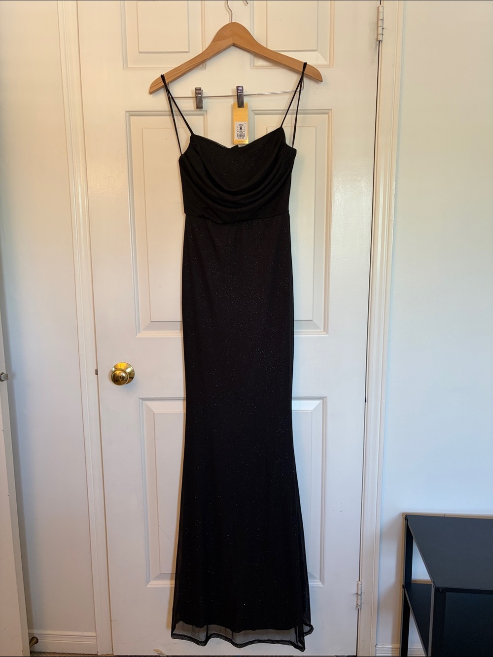Forever 21 NWT Black Glitter Cowl Neck Maxi Dress M